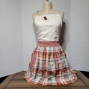 Fall Cotton Plaid Apron - Size 21.5 x 31in NWT